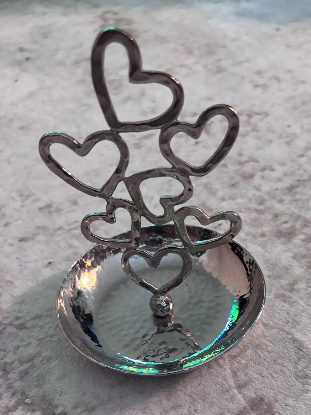 Michael Aram Heart Ring Catch Nickelplate Jewelry Holder 5.5”